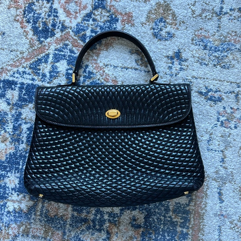 Vintage quilted Bally turn lock handbag